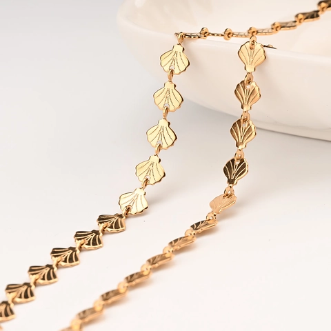Cadena Para Hacer Joyas De Acero Inoxidable Eslabón De Concha DIY Collar Pulsera Accesorios Chapado Al Vacío Bohemio Elegante