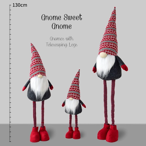 Gnomo De Navidad De Peluche Tomte Sueco Con Patas Telescópicas Muñeco Sin Rostro Gorro De Punto Decoración Navideña