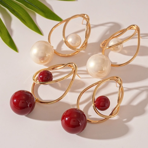 Pendientes Colgantes Geométricos Vintage Con Cuentas De Acrílico Y 925 Sterling Silver Earring Post Joyas Estéticas Mujer