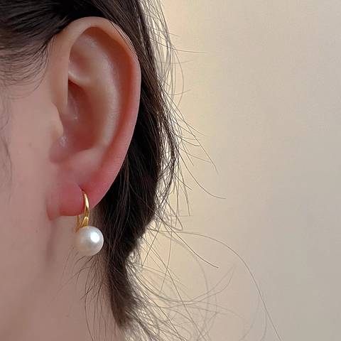Orecchini A Gancio Con Perle D'acqua Dolce Minimalisti In Rame Placcato Oro Gioielli Eleganti In Stile Francese