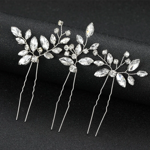 Horquillas De Pelo Elegantes Para Novia Diamantes De Imitación Perla Artificial Pasadores De Pelo En U Boda Fiesta