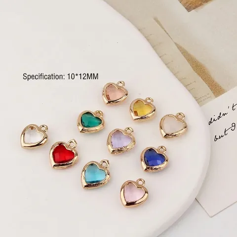 Mini Colgante Corazón Circón Cobre Chapado En Oro DIY Accesorios Para Joyería Hallazgos Artesanales