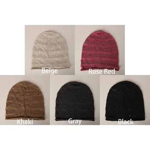 Slouchy Beanie Muts Katoen Polyester Opengewerkt Kwastjes Rolrand Ademend Boho Streetwear Vrouwen Lichtgewicht