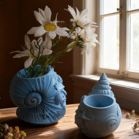 Stampo In Silicone Per Tazza Di Candela A Forma Di Conchiglia 3D Oceano Marino Stella Marina Corallo Rilievo Fai Da Te