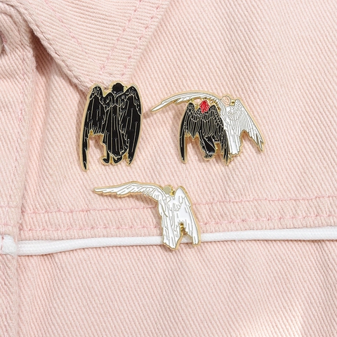 Angel And Demon Wings Enamel Brooch Pin Gothic Character Badge For Clothes Bag Decoration Fantasy Jewelry Accessory For Fans