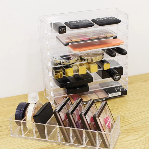 Organizzatore Per Palette Di Ombretti In Acrilico Trasparente Scatola Portaoggetti Per Cosmetici Divisorio Per Trucco Per Vanity Desktop