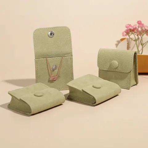 Sacchetto Per Gioielli In Microfibra Mini Borsa Portaoggetti In Camoscio Con Bottone A Pressione Organizzatore Portatile Per Anelli Orecchini Collane