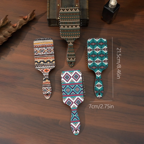 Spazzola Per Capelli Con Cuscinetto D'aria Motivo Geometrico Boho ABS Pettine Per Massaggio Del Cuoio Capelluto