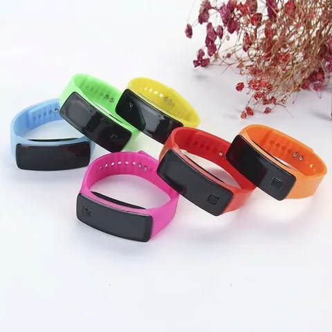 LED Digital Sport Watch Waterproof Minimalist Silicone Strap Electronic Wristband For Kids Adults Multicolor Wristwatch