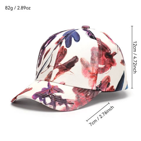 Honkbalpet Met Bloemenprint Vlinder Polyester Verstelbaar Ademend Zonbescherming Outdoor Casual Sport Hoed