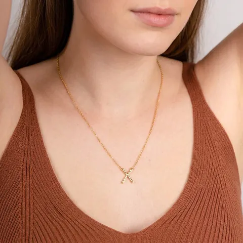 Collar Minimalista de Acero Inoxidable con Colgante de Letra X Cadena de Clavícula Punk con Textura Martillada Joyería de Moda para Mujer