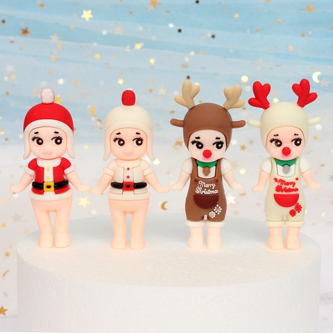Decorazioni Per Torte Di Natale Figurine In Gomma Morbida Babbo Natale Renna Pupazzo Di Neve Angelo Ornamenti Festivi