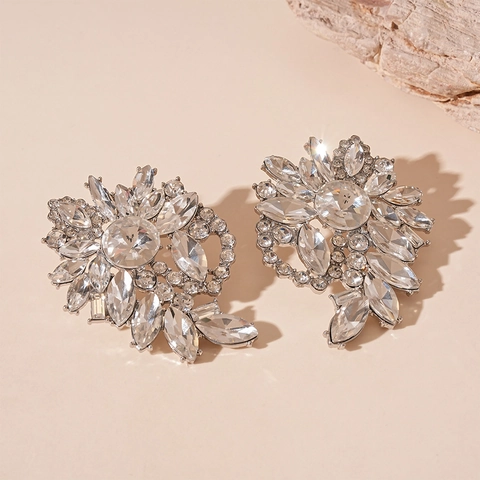 Pendientes De Botón De Flor Geométrica Con Poste De Plata Joyas De Lujo Elegantes Para Mujeres