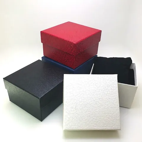 Square Watch Jewelry Gift Box With Pillow Litchi Crocodile Pattern Leather Look Bracelet Case Storage Packaging Box