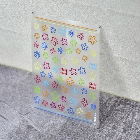 Autocollants Art Des Ongles Fleur Auto-adhésif Ultra Mince Transparent Coloré Floral Décorations De Manucure Femmes Filles