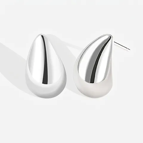 925 Sterlingsilber Wassertropfen Ohrstecker Für Damen Eleganter Geometrischer Teardrop Creolen Gold Silber Überzogener Schmuck