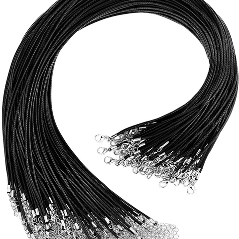 Cordon De Collier Fil Ciré Avec Fermoir Mousqueton En Alliage Et Chaîne D'extension Pour La Fabrication De Bijoux DIY Tressé Réglable