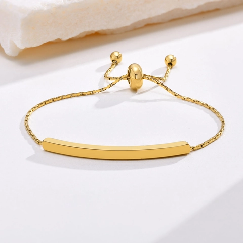 Minimalistisches Edelstahl Gebogenes Bar Armband Für Damen Verstellbare Schlangenkette IP Gold Plattiert Geometrischer Modeschmuck Geschenk