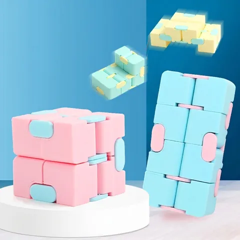 Infinity Cube Fidget Toy Plastic Stress Relief Macaron Sensory Flip Folding Pocket Size Educational Hand Toy