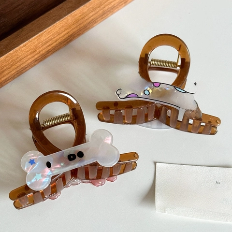 Pinza Para El Cabello De Animales Lindos Acetato Gato Perro Pez Hueso Forma Tiburón Clip Coreano Dulces Accesorios Para El Cabello Mujeres