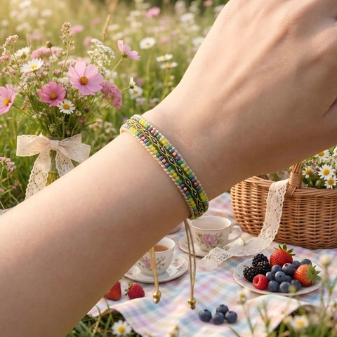 Bohemienne Handgewebte Seed Bead Armband Verstellbare Bunte Kordel Freundschaftsschmuck Unisex Modeaccessoire