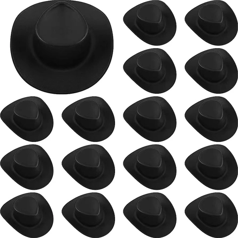 Mini Cowboy Hat Plastic Miniature Western Space Cowgirl Disco Hats For Pets Party Decoration Dolls DIY Accessories