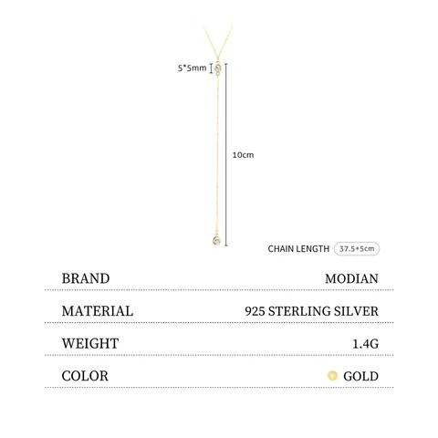925 Sterling Silver Y-Shaped Lariat Necklace With Zircon Inlaid Minimalist Light Luxury Fashion For Women