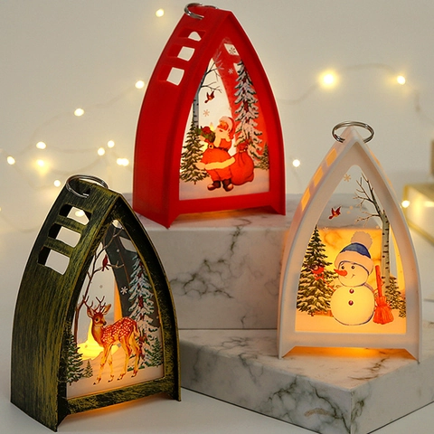 Weihnachts LED Laterne Vintage Stil Handheld Batteriebetrieben Nachtlicht Für Feiertag Haus Tisch Party Dekoration