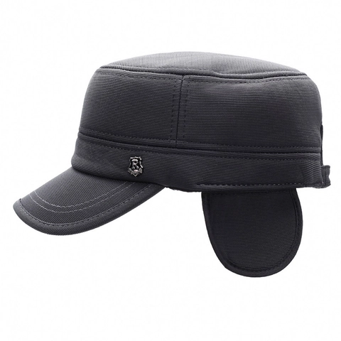 Berretto Militare Invernale Da Uomo Con Paraorecchie Caldo Antivento Cappello Piatto Tessuto A Costε Regolabile Stile Militare