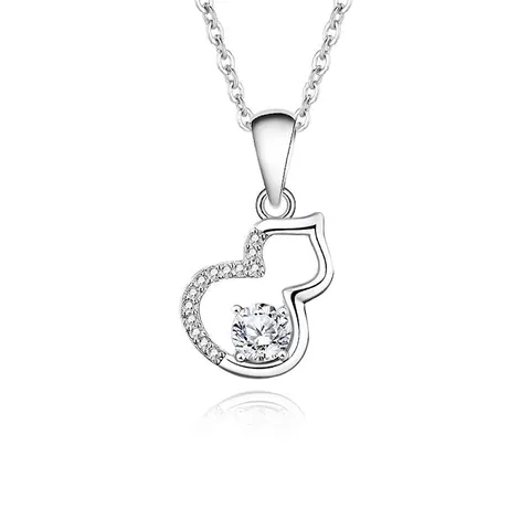 Collana con Pendente a Zucca in Argento Sterling 925 Moissanite Zirconia Pave Hulu Collana Stile Cinese Retrò Donna Gioielli