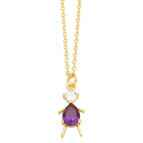 Collana Con Ciondolo A Forma Di Personaggio Rame Placcato Oro Con Zircone E Perla Artificial Per Donna Regalo Madre Gioielli Moda