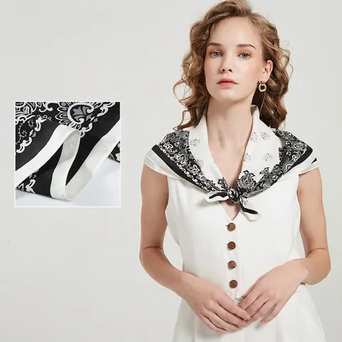 Quadratisches Satinntuch Paisley-Muster Satin-Bandana Vintage-Kopftuch Mode-Halstücher Für Damen Haar-Accessoire