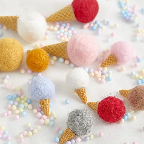 Handgemaakte Wollen Vilt Ijsje Kerstornamenten Schattige DIY Knutselaccessoires Voor Festivalfeesten En Huisdecoratie