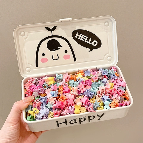 Mini Hair Claw Clips Resin Candy Color Flower Star Rabbit Shape Toddler Kids Girls Hair Accessories Tiny Small Cute Styling