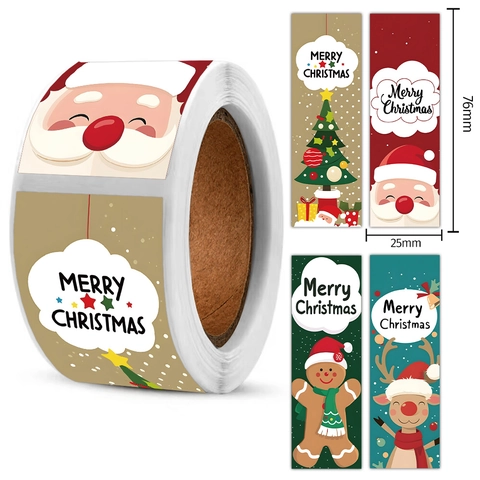 Weihnachten Rollenaufkleber Feiertag Dekorative Klebeetiketten Süße Cartoon Santa Elk Planer Material Schreibwaren Zubehör
