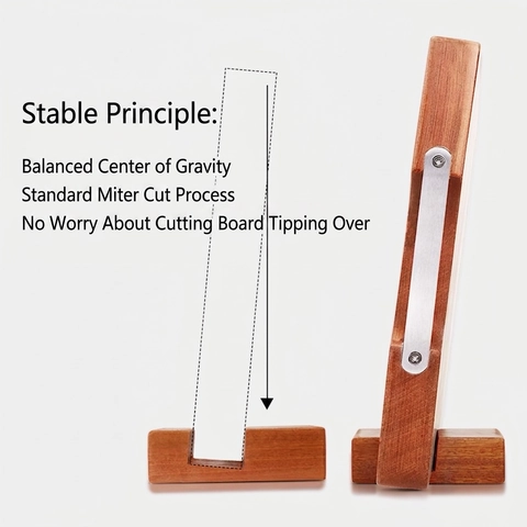 Ebony Wood Cutting Board Rack And Knife Holder Vertical Solid Wood Storage Stand For Kitchen Non-Slip Organizer