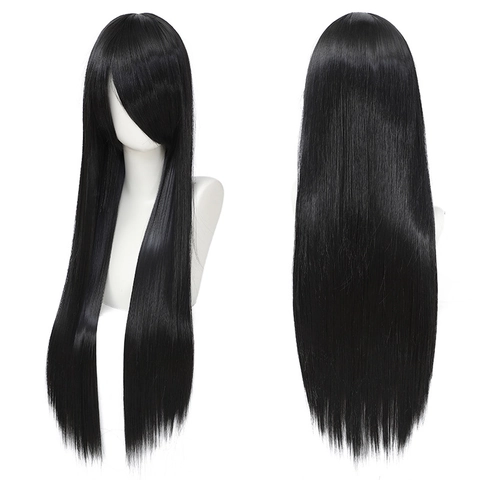 Parrucca Lunga Liscia Fibra Sintetica Ad Alta Temperatura Con Frangia Resistente Al Calore Capelli Cosplay Per Donne