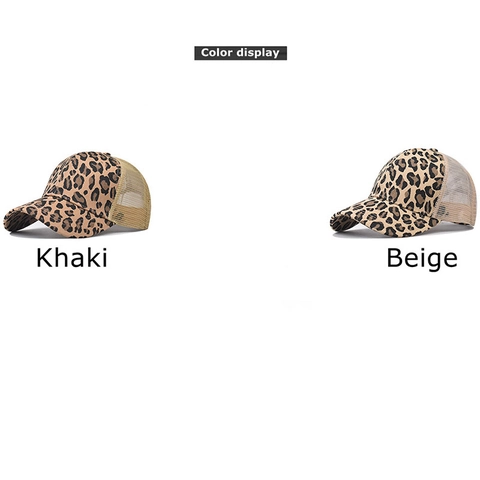 Leopard Muster Trucker Baseball Kappe Baumwolle Mit Atmungsaktivem Mesh Verstellbare Schnalle Lässiger Sonnenhut Unisex