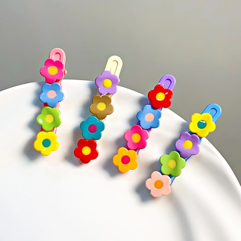 Mollette Per Capelli Con Fiori Colorati Resina Opaca Fermagli Stile Dolce Fresco Copricapo Per Donne Ragazze Bambine