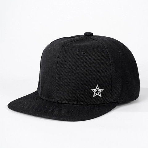 Flat Brim Baseballkappe Polyester Stern Druck Verstellbare Atmungsaktive Street Style Snapback Hut Für Herren Damen