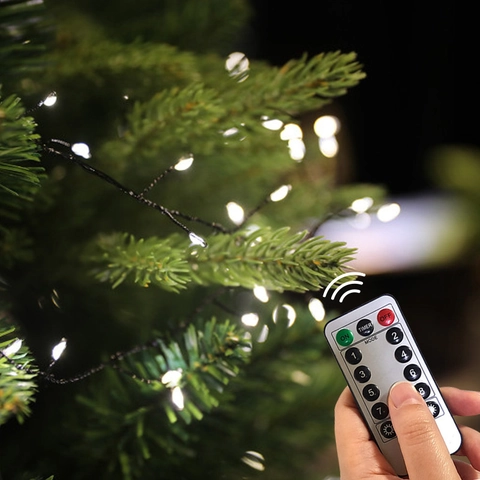 Luci a Corda LED Con Telecomando Bianco Caldo Stellato Filo di Rame Per Decorazione Albero di Natale Festa di Vacanza