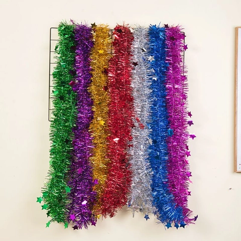 Ghirlanda Di Festoni Metallici Lucidi A Forma Di Cuore E Stella Decorazione Appesa Festiva Per Matrimonio Natale Festa Celebrazione Plastica
