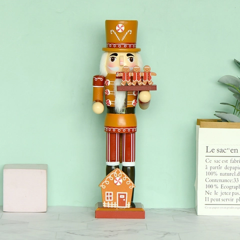 Weihnachts-Nussknacker-Soldat Holzornament Lebkuchenhaus Koch Thema Handbemalt Dekorative Tischdeko Handwerk