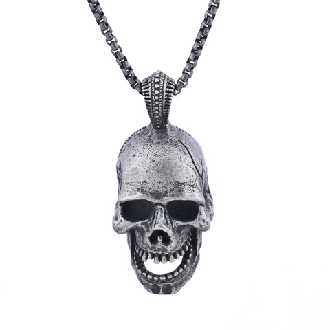Schedel Hanger Ketting Roestvrij Staal Gothiek Punk Vintage Zilver Skelet Duivel Sieraden Voor Heren Dames
