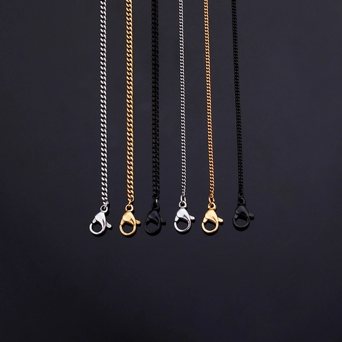Collana Catena Cubana Acciaio Inossidabile Placcato Oro 18K Lucido Gioielli Di Moda Minimalista Per Uomini Donne