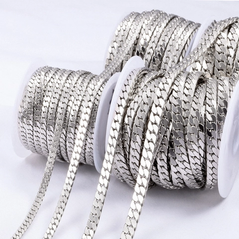 Cadena De Eslabones De Acero Inoxidable Para Hacer Joyas De Bricolaje Cadena Cubana Pulida Collar Pulsera