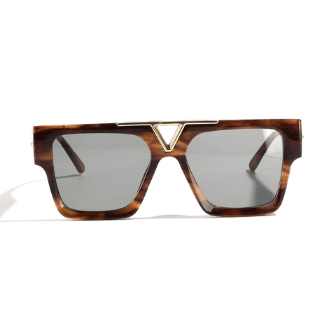 Gafas De Sol Cuadradas Marco Grande UV400 Vintage Plástico Metal Decoración Corazón Retro Hip Hop Moda