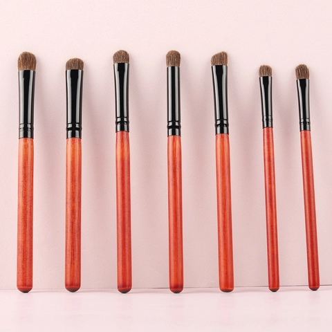 Professionelles Augen-Make-up-Pinsel-Set Ponyhaar Holzgriff Verblenden Lidschatten Schattierung Tragbare Beauty-Tools
