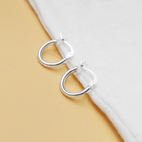 925 Sterlingsilber Creolen Für Damen Minimalistische Huggie Ohrringe Japanischer Stil Poliert Runde Geometrische Schmuck