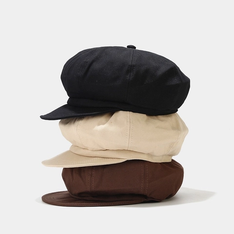 Newsboy Mütze Baumwolle Retro Schirmmütze Vintage Atmungsaktiv Sonnenschutz Verstellbar Damen Barett